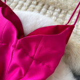 Luxury Strap V-Neck A-Line Flared Midi Dress