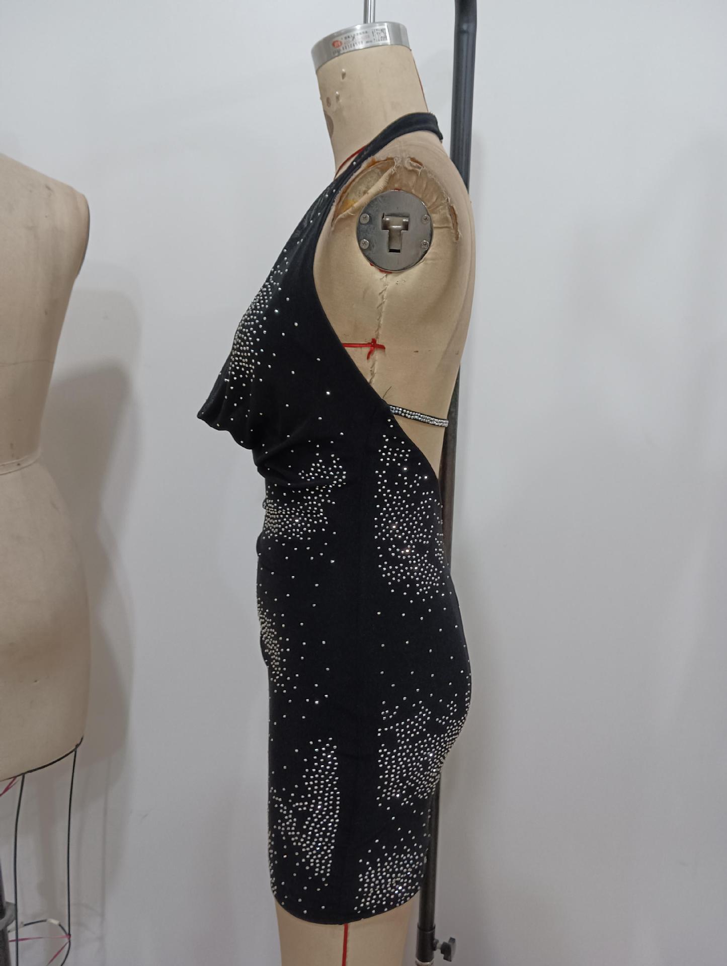 Sexy Deep V Neck Halter Bodycon Mini Formal Party Dress