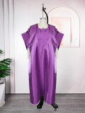 Plus-Size African Women Embroidered Dress