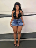 Women French-Slit Casual Summer Bodycon Denim Dress