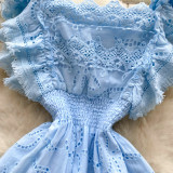 Women Summer French Lace Embroidered Dress