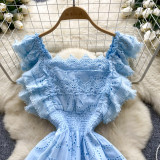 Women Summer French Lace Embroidered Dress