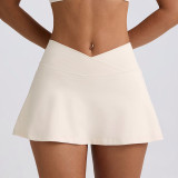 Women Padded Stretch Fitness Halter Neck Top and Skirt Two-Piece Yoga Set
