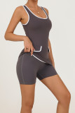 Women Summer Yoga Colorblock Quick-Dry Fitness Tennis Skirt