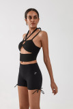 Women Fitness Hollow Padded Halter Neck Top