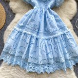 Women Summer French Lace Embroidered Dress