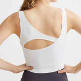 Women Yoga Irregular Padded Tank Top for Fitness and Running