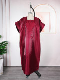 Plus-Size African Women Embroidered Dress