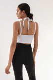 Women Fitness Hollow Padded Halter Neck Top