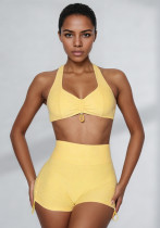 Women Padded Tank Top and Fitness Shorts Two-Piece Set