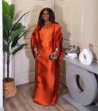 Plus-Size African Women Embroidered Dress