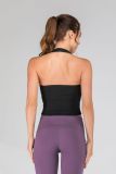 Women Yoga Tank Top with Padded Halter Neck