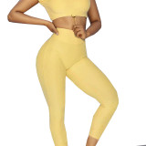 Women Padded Tank Top and Fitness Shorts Two-Piece Set