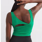 Women Yoga Irregular Padded Tank Top for Fitness and Running