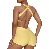 Women Padded Tank Top and Fitness Shorts Two-Piece Set