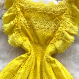 Women Summer French Lace Embroidered Dress
