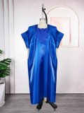 Plus-Size African Women Embroidered Dress