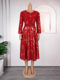 Plus-Size Women Round Neck Dress