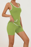 Women Summer Yoga Colorblock Quick-Dry Fitness Tennis Skirt