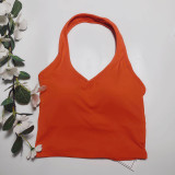 Women Yoga Tank Top with Padded Halter Neck