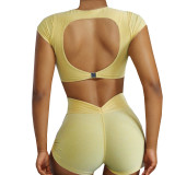 Women Padded Tank Top and Fitness Shorts Two-Piece Set