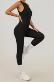 Women Sleeveless Fitness Yoga Padded Stretch Quick-Dry Fitness Jumpsuit