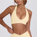 Women Padded Running Fitness Shorts Halter Neck Yoga Two-Piece Set