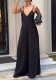 Women Summer Casual Solid Wide-Leg Jumpsuit