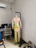 Women Halter Neck Printed Backless Sleeveless Tassel Dress