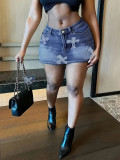 Women French-Slit Casual Summer Bodycon Denim Dress