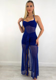 Sleeveless Tie Front Sexy Bodycon Slit Dress