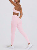 Women Padded Running Fitness Shorts Halter Neck Yoga Two-Piece Set