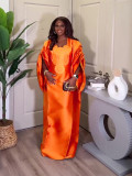 Plus-Size African Women Embroidered Dress