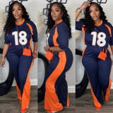 Casual Short Sleeve Top Slim Pants Two Piece Set