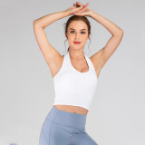 Women Yoga Tank Top with Padded Halter Neck