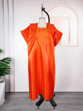 Plus-Size African Women Embroidered Dress