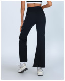 High Waist Contrast Trim High Stretch Fabric Flared Yoga Pants