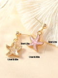 Summer Beach Starfish Earrings Enamel Alloy Drop Earrings