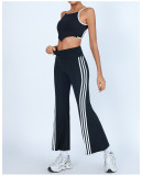 Yoga SBra Tank High Waist Flared Pants 2 Piece Set