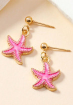 Summer Beach Starfish Earrings Enamel Alloy Drop Earrings