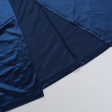 Autumn Chic Sexy Deep V Slim Waist Satin Slit Dress