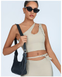 Quick Dry Asymmetric One Shoulder Yoga Tank