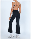 Yoga SBra Tank High Waist Flared Pants 2 Piece Set