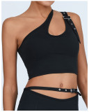 Quick Dry Asymmetric One Shoulder Yoga Tank