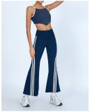 Yoga SBra Tank High Waist Flared Pants 2 Piece Set