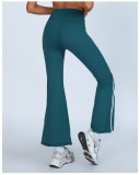 High Waist Contrast Trim High Stretch Fabric Flared Yoga Pants