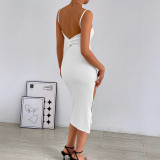 Low Back Slit Maxi Dress Sexy Summer Bodycon Gown