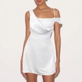 Slash Shoulder Strap Dress Sexy Sleeveless Mini Dress