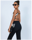 Yoga SBra Tank High Waist Flared Pants 2 Piece Set