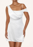 Slash Shoulder Strap Dress Sexy Sleeveless Mini Dress